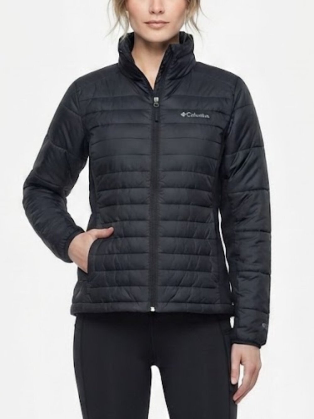 Columbia Women’s Black Quilted Puffer Full Zip Jacket Size M